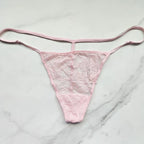 Very Sexy Back Shine Strap Lace V-String Panty