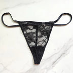 Very Sexy Back Shine Strap Lace V-String Panty