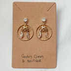 Fabiana Handmade 18K Gold Plated Bohemian Flower Cubic Zirconia Stud Drop Earrings