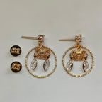 Fabiana Handmade 18K Gold Plated Bohemian Flower Cubic Zirconia Stud Drop Earrings