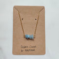 Marlena Handmade 18K Gold Plated Dainty Aquamarine Stone Bar Necklace Goob's Closet & Boutique