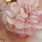 Milana Handmade 18K Gold Plated Leaf and Pink Flower Copper Stud Drop Earrings