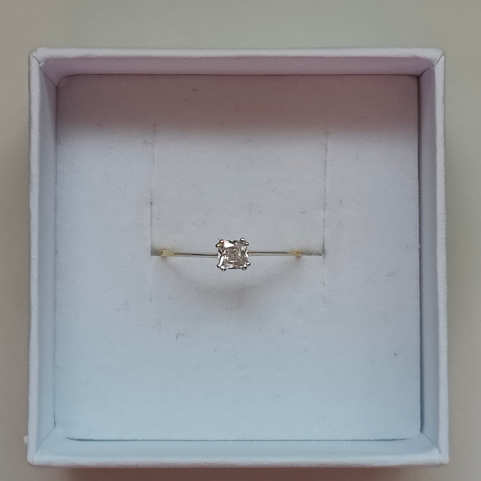 Lerato 14K Gold Plated 925 Sterling Silver Princess Cut Lab Created White Sapphire Ring