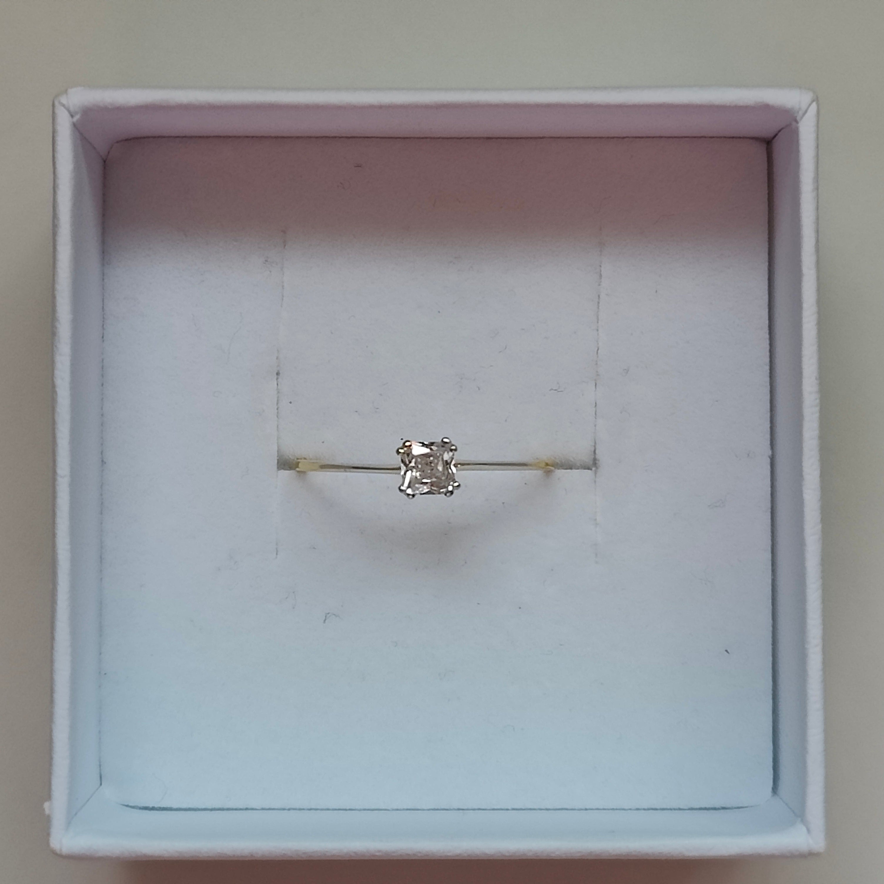 Lerato 14K Gold Plated 925 Sterling Silver Princess Cut Lab Created White Sapphire Ring