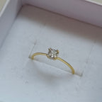 Lerato 14K Gold Plated 925 Sterling Silver Princess Cut Lab Created White Sapphire Ring