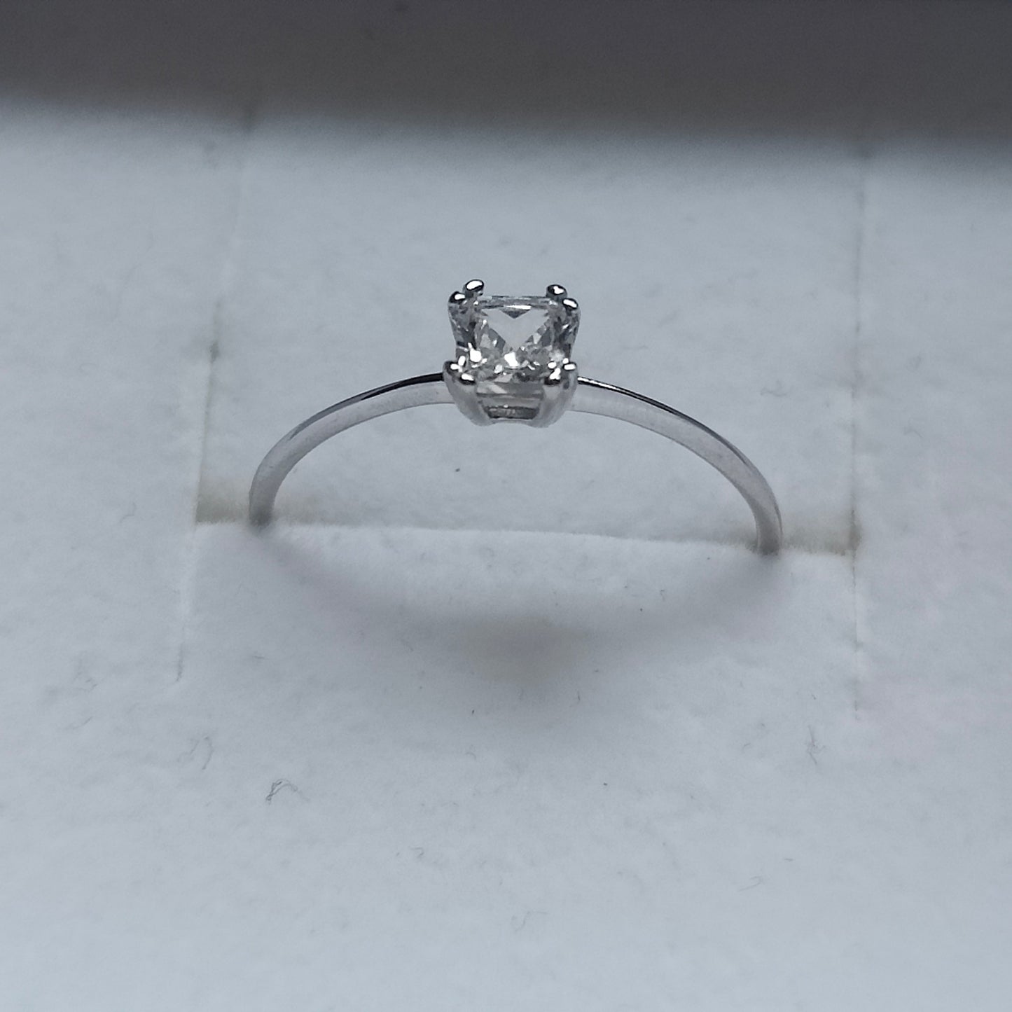 Lerato 14K White Gold Plated 925 Sterling Silver Princess Cut Lab Created White Sapphire Ring