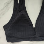 Seamless Ribbed Plunge 3/4 Cup Bralette with Removable Padding