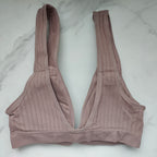 Seamless Ribbed Plunge 3/4 Cup Bralette with Removable Padding