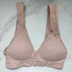Seamless Ribbed Plunge 3/4 Cup Bralette with Removable Padding