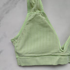 Seamless Ribbed Plunge 3/4 Cup Bralette with Removable Padding