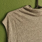Linen Blend Mock Neck Sleeveless Top