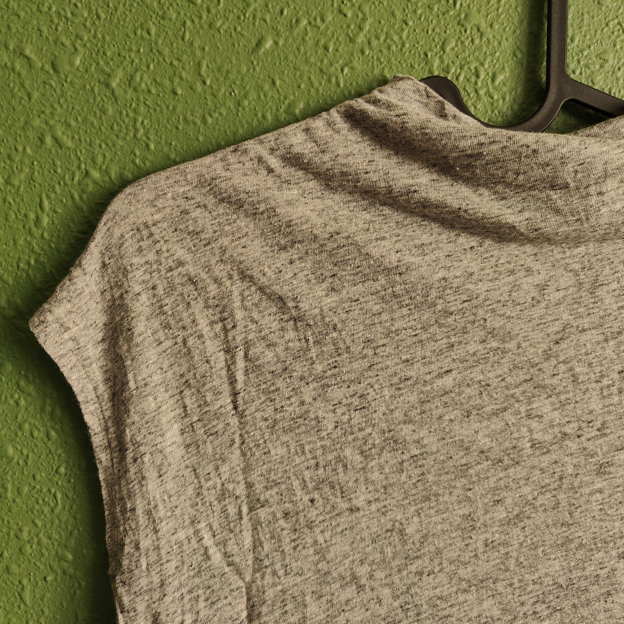Linen Blend Mock Neck Sleeveless Top