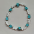 Matilda Handmade Turquoise Coral and Copper Elastic Bracelet 16cm Goob's Closet & Boutique