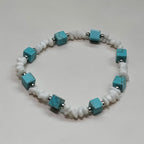Matilda Handmade Turquoise Coral and Copper Elastic Bracelet 16cm