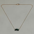 Marlena Handmade 18K Gold Plated Dainty Malachite Stone Bar Necklace