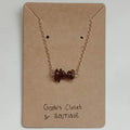 Goob's Closet & Boutique  Marlena Handmade 18K Gold Plated Dainty Orange Garnet Stone Bar Necklace 